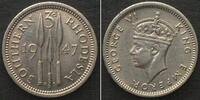 Südrhodesien SOUTHERN RHODESIA 3 Pence 1947 GEORGE VI Cu-Ni AU! -