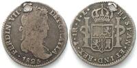 Bolivien BOLIVIA 1 Real 1825 JL, PTS, Potosi mint, FERNANDO VII silver aVF/VF -