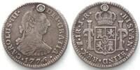 Bolivien BOLIVIA. 1 Real 1776 JR, PTS Potosi mint, CHARLES III silver KEY DATE! VF -