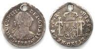 Bolivien BOLIVIA. 1/2 Real 1781 PR, PTS Potosi mint, CHARLES III silver VF-XF -