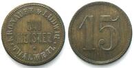 Schweiz - Marken & Zeichen RRR!!! THALWEIL 15 Rappen ND (ca.1900) KRONAUER & LUDWIG, brass 22mm XF -
