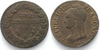 Frankreich FRANCE 5 Centimes AN 5 (1796-97) A Paris copper AU! -