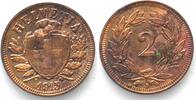 Schweiz SWITZERLAND 2 Rappen 1915 Bronze SPECIMEN! UNC! -