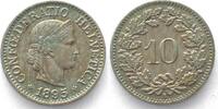 Schweiz SWITZERLAND 10 Rappen 1895 Cu-Ni BU! -