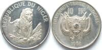 Niger NIGER - TRIAL STRIKE 10 Francs 1968 LION silver - NO PROOF - RARE! -