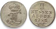 Hessen-Kassel Germany HESSE-CASSEL 2 Albus 1781 FRIEDRICH II silver aXF! -