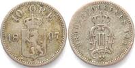 Norwegen NORWAY. 10 Ore 1897, OSCAR II, silver VF -
