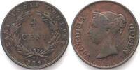 Straits Settlements STRAITS SETTLEMENTS 1/4 Cent 1845 VICTORIA copper VF -