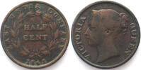 Straits Settlements STRAITS SETTLEMENTS 1/2 Cent 1845 VICTORIA copper VF -