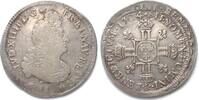 Frankreich FRANCE 1/2 Ecu 1704 & Aix LOUIS XIV silver, triple overstrike! -
