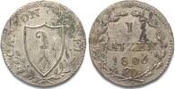 Schweiz - Basel Swiss Cantons BASEL. 1 Batzen 1806 billon AU! -