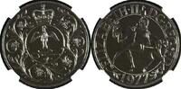 G.BRITAIN 25P UK 25 Pence 1977 SILVER JUBILEE ELIZABETH II Cu-Ni NGC PF 69 Top Pop! -