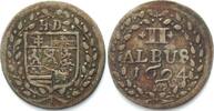 Hessen-Darmstadt Germany HESSE-DARMSTADT 2 Albus 1694 IAR, ERNST LUDWIG, billon VF -