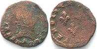 Frankreich FRANCE Double Tournois ND (c.1585) A, Paris mint, HENRY III copper VF+ -