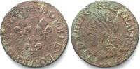 Frankreich FRANCE Double Tournois 1642 A, Paris, LOUIS XIII copper XF -