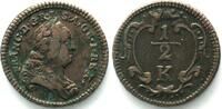Haus Habsburg AUSTRIA 1/2 Kreuzer ND (1760), FRANZ I, copper XF! -