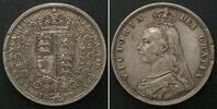 England GREAT BRITAIN. 1/2 Crown 1887 VICTORIA silver AU! -