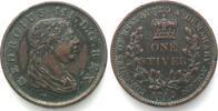 Essequibo & Demerary ESSEQUIBO & DEMERARY. 1 Stiver 1813, GEORGE III, copper, VF+ -