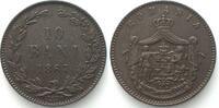 Rumänien ROMANIA. 10 Bani 1867 Watt & Co., CAROL I copper UNC-! -