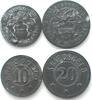 Zell im Wiesental (Baden) Germany ZELL IM WIESENTAL 10 & 20 Pfennig ND (1916-1924), NOTGELD zinc XF -