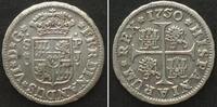Spanien SPAIN. 1/2 Real 1750 S PJ, Seville mint, FERNANDO VI silver XF! -