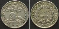 Bolivien - Cochabamba BOLIVIEN - COCHABAMBA. 5 Centavos 1876 NICASIO DE GUMUCIO Cu-Ni VF-XF -