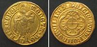 Frankfurt FRANKFURT City. Goldgulden ND, SIGISMUND of LUXEMBOURG 1418-1429, gold, AU! -