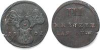 Löwenstein-Wertheim-Virneburg-Rochefort LÖWENSTEIN-WERTHEIM-VIRNEBURG-ROCHEFORT 3 Kreuzer 1801 billon VF-XF -