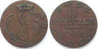 Sachsen-Coburg-Gotha German States SAXE-COBURG-GOTHA 6 Kreuzer 1830, ERNST I, Billon VF -