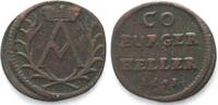 Sachsen-Coburg German States SAXE-COBURG Heller 1691, ALBRECHT III copper VF -