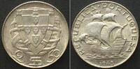 Portugal PORTUGAL 2-1/2 Escudos 1945 SHIP silver UNC! -