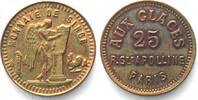 Frankreich - Jetons FRANCE Brothel token AUX GLACES 25, PARIS brass covered cardboard -