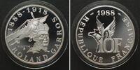 Frankreich FRANCE. 10 Francs 1988, ROLAND GARROS, silver, Proof -