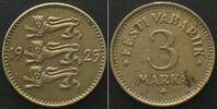 Estland ESTONIA 3 Marka 1925 Nickel-Bronze XF -