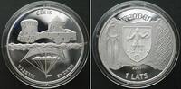 Lettland LATVIA 1 Lats 2001 Cesis / Wenden HANSA CITIES silver Proof -