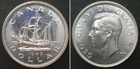 Kanada CANADA 1 Dollar 1949, JOHN CABOT & NEWFOUNDLAND, silver, Prooflike -