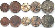 Zypern CYPRUS 1955 PROOF SET, 5 coins, RARE! -