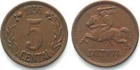 Litauen LITHUANIA. 5 Centai 1936 bronze AU! -
