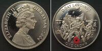 Gibraltar GIBRALTAR 1 Crown 2004 D-DAY Landings-Coloured Poppy, Cu-Ni Proof -