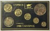 Zypern CYPRUS 1988 BU MINT SET, 7 pcs. w. OLYMPICS 50 Cents 1988 & 1 Pound 1988 RARE! -