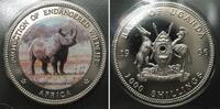 Uganda UGANDA 1000 Shillings 1996 RHINOCEROS Cu-Ni colored Proof -