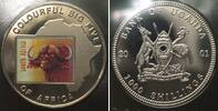 Uganda UGANDA 1000 Shillings 2001 CAPE BUFFALO Cu-Ni colored Proof -