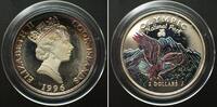 Cook-Inseln COOK ISLANDS 2 Dollars 1996 BALD EAGLE silver Proof COLORED -