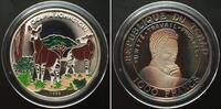 Tschad CHAD 1000 Francs 1999 OKAPI JOHNSTON silver COLORED Proof RARE! -