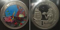 Palau PALAU 1 Dollar 1994 MARINE LIFE PROTECTION Cu-Ni COLORED Proof -