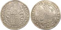 Mansfeld-hinterortische Linie zu Schraplau Spruchtaler 1597 GM Heinrich II. 1595-1602. Schöne Patina, attraktives VF
