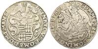 Mansfeld-hinterortische Linie zu Schraplau Spruchtaler 1599 GM Heinrich II. 1595-1602. Schöne Patina, winz. Schrötlingsfehler, Rand min.