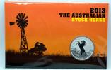Australien 1 AUD 1 $ 2013 Australien Stock Horse 1 OZ Silver in Coincard -