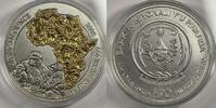 Ruanda 50 Francs 1 Oz silver- Gorilla- partly gold-plated -