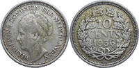 Netherland 10 Cents 1936 Wilhelmina 1890-1948 VF 4.33 £  +  26.01 £ shipping